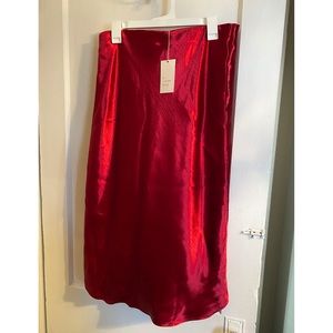 A New Day Brand - Silky Red Midi Skirt